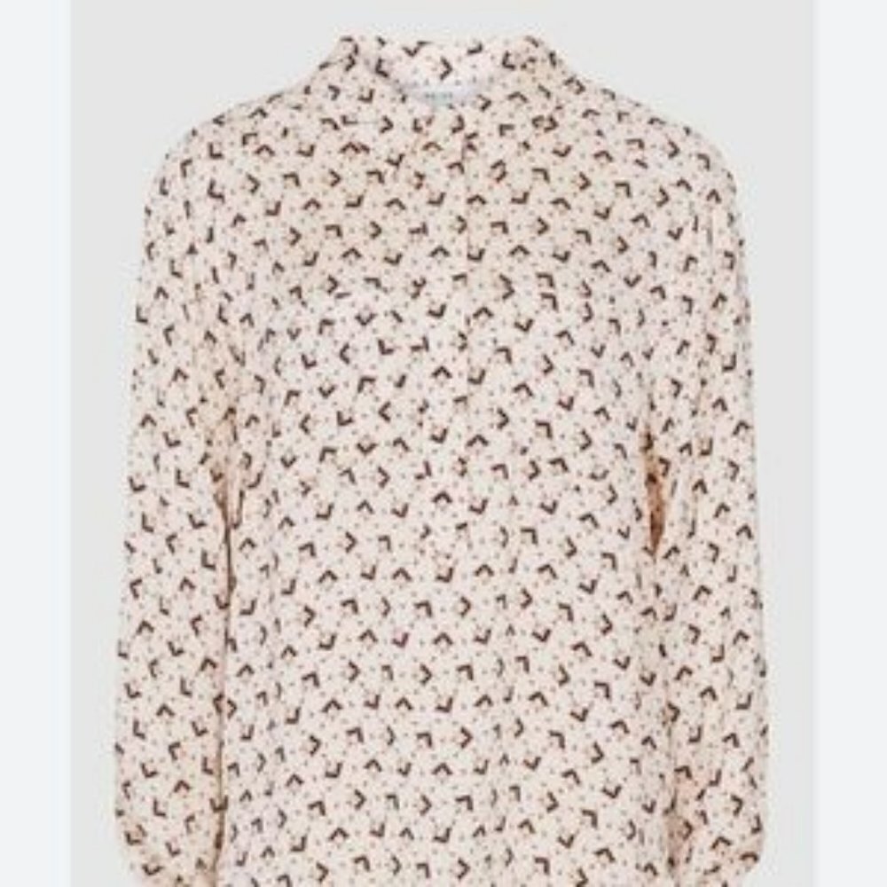 REISS PIA  TETRIS GEOMETRIC PRINT  BLOUSE TOP - Picture 3 of 14